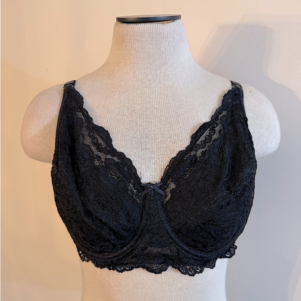 Gilligan & O’Malley Black Lace Bra 40D NWOT
